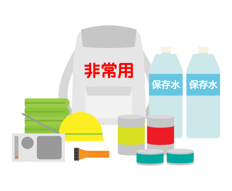 非常持ち出しリュックと非常食