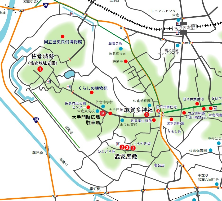 大手門跡広場駐車場の地図