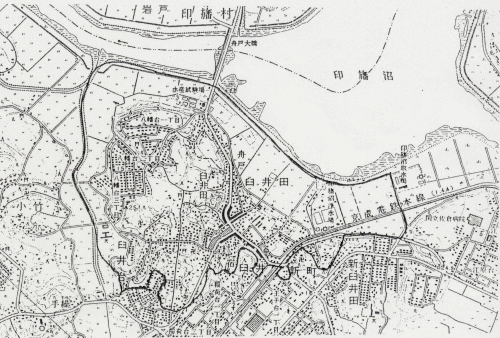 学区が置かれている臼井周辺地域の国土地理院地形図