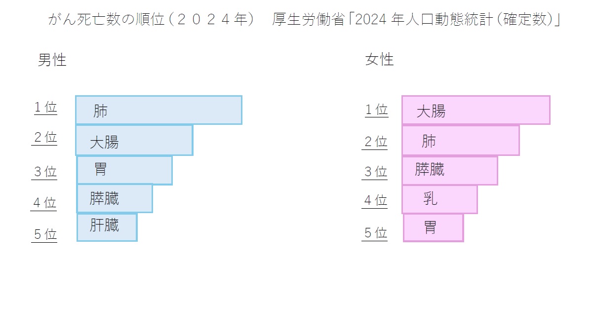 がんによる死亡順位とがん検診の流れ