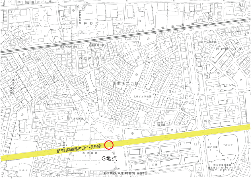 市道1-9号線交通量調査個所位置図