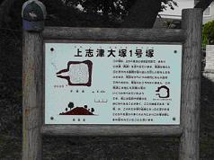 「上志津大塚1号塚」と書かれた案内板が設置されている大塚あさぎ公園の写真