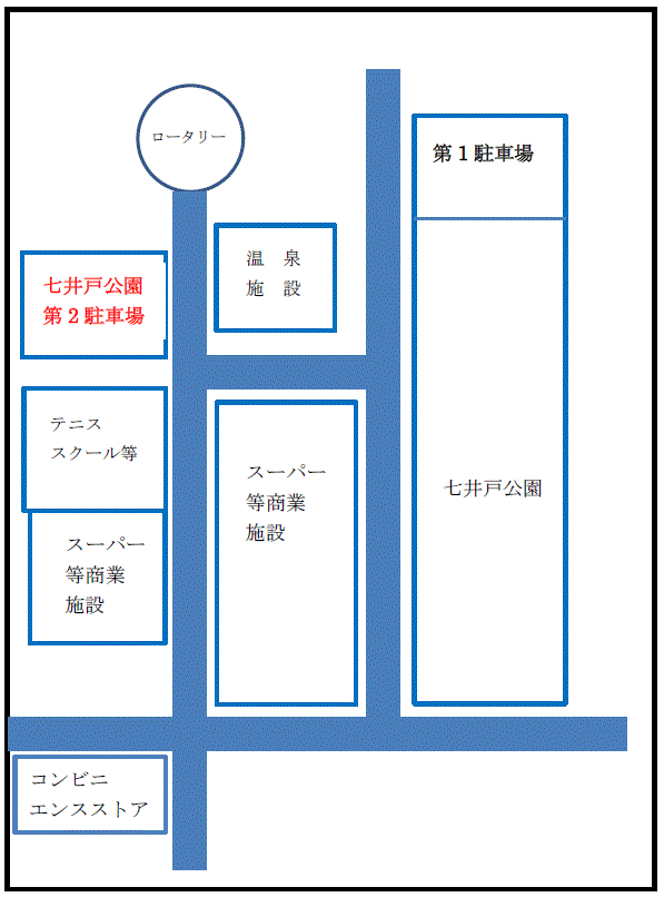七井戸公園第2駐車場の位置図