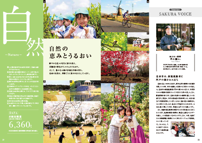 佐倉市勢ガイドブックの自然 自然の恵みとうるおいのページ