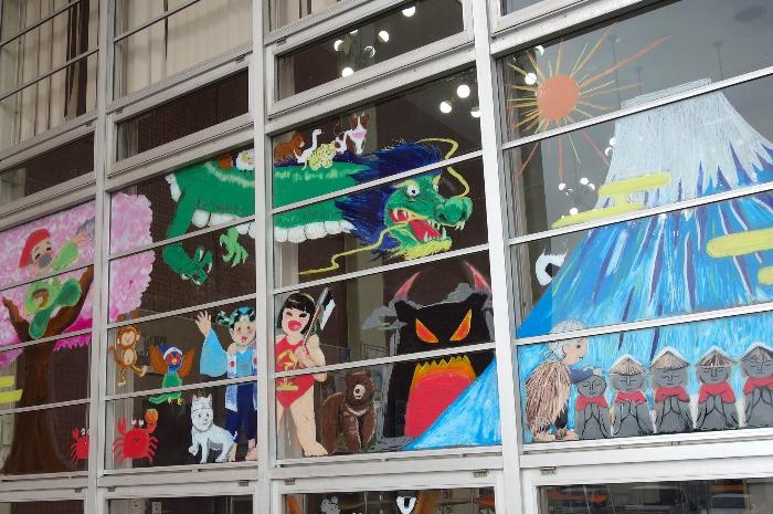 佐倉高校窓ガラスアート2