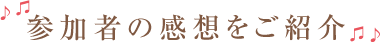 参加者の感想をご紹介